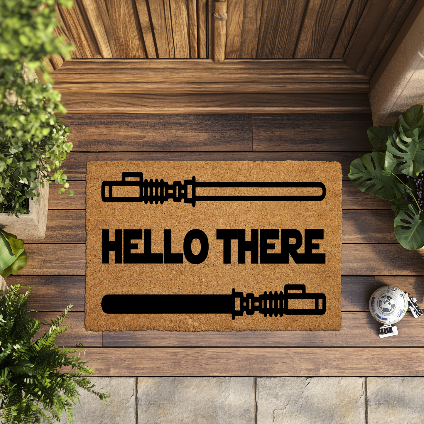 Welcome with Force: Star Wars Lightsaber Doormat, Coir Entryway