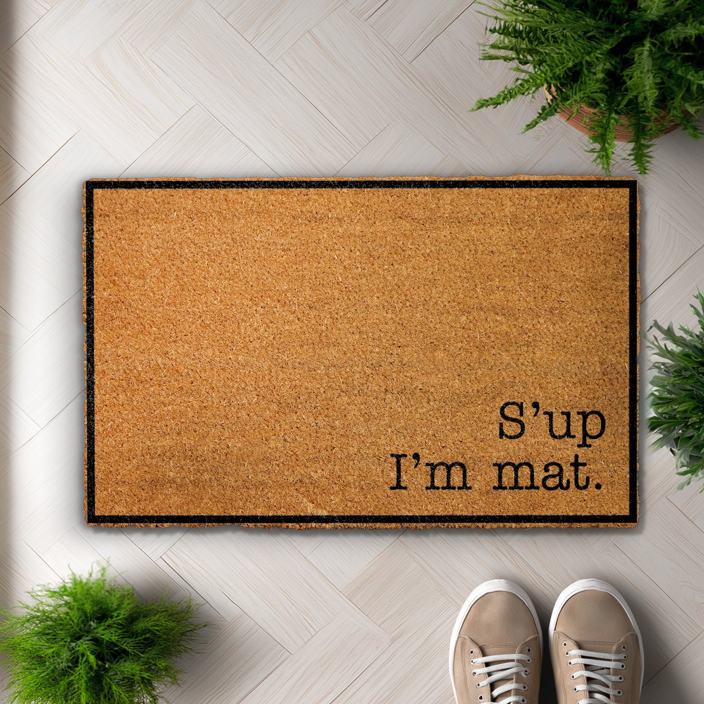 Sup I'M Mat Doormat, Funny Greeting Porch Decor, Unique Gift