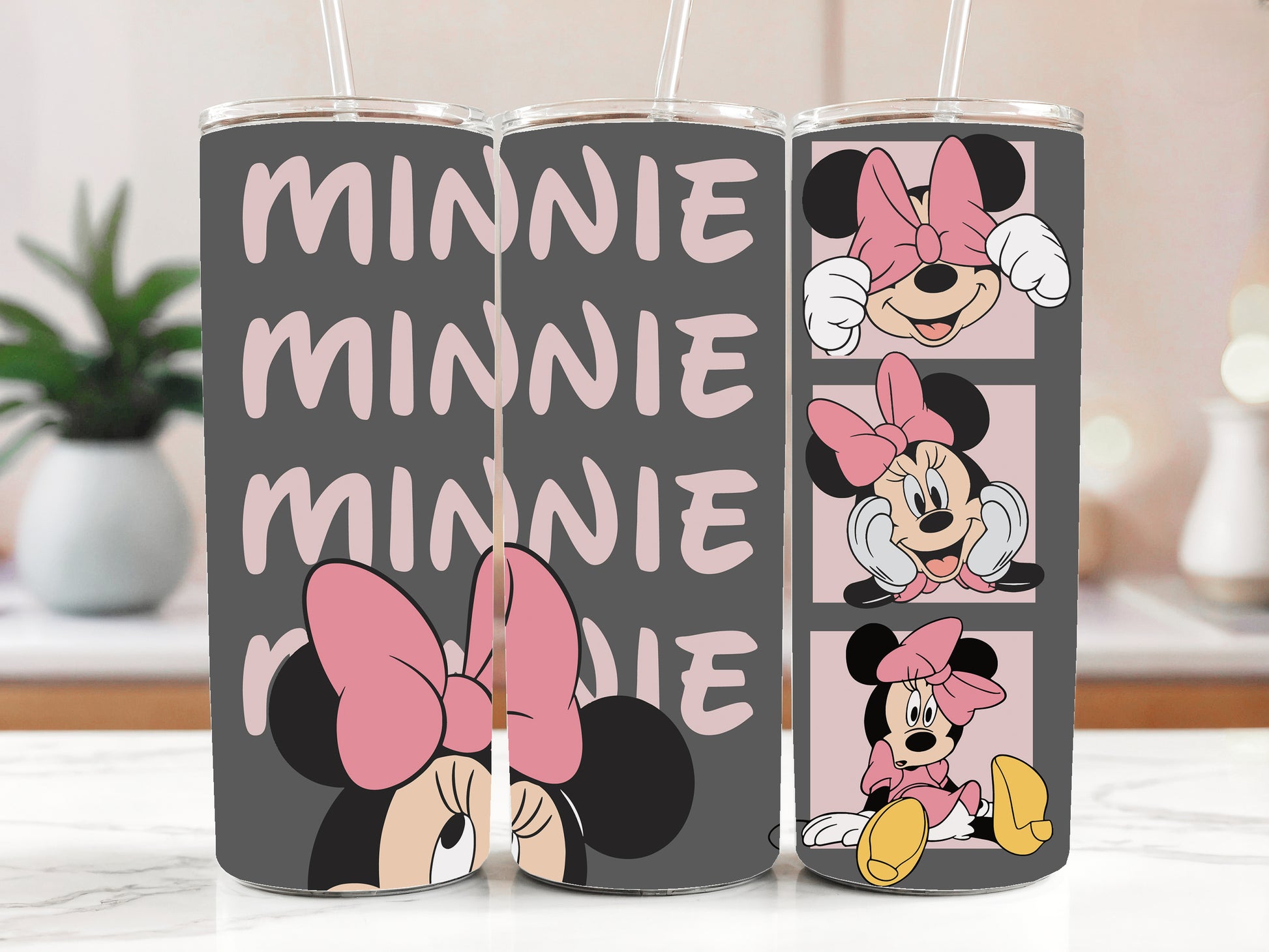20oz Minnie Mouse Tumbler, Personalized Pink Bow Cup, Cute Gift
