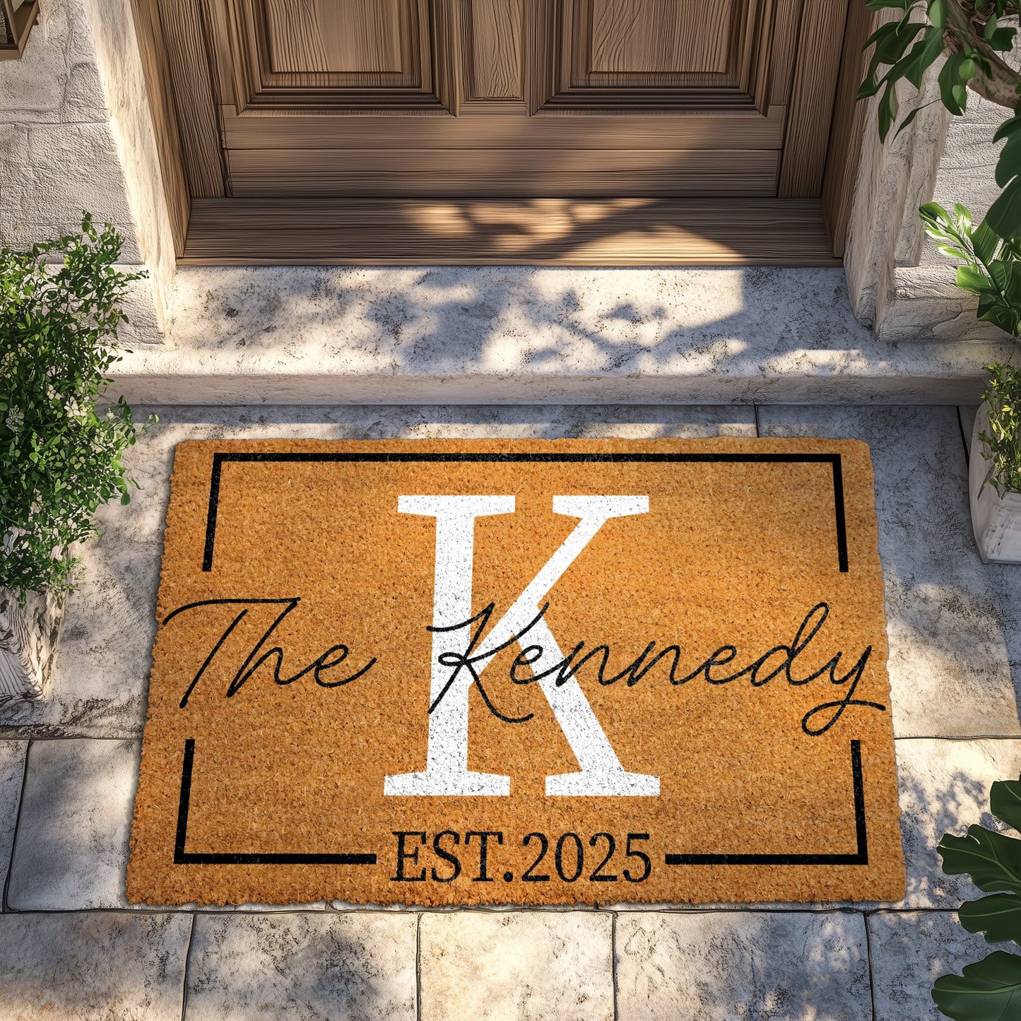 Custom Family Name Welcome Mat, Personalized Last Name & Est. Year
