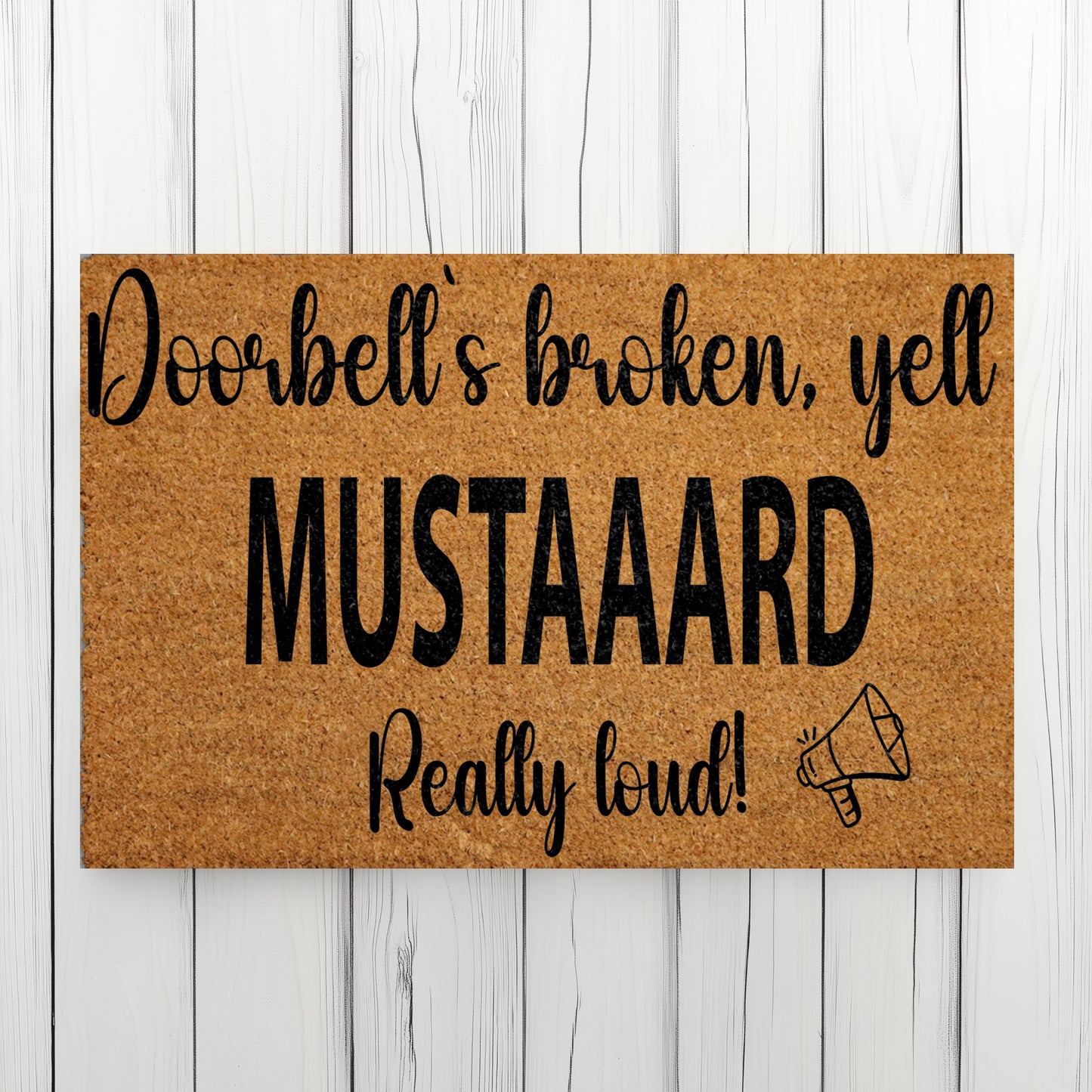 Mustard Funny Welcome Mat, Rapper Front Porch Rug, Superbowl Fan Gift
