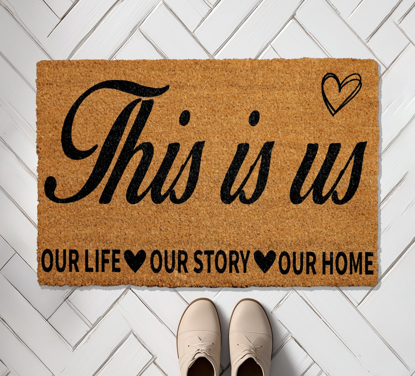 Our Life, Our Story, Our Home - Heart Theme Doormat