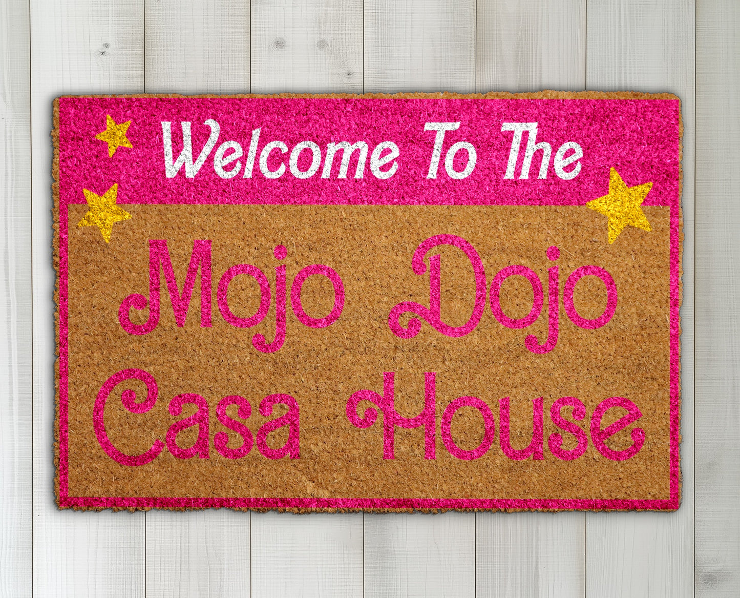 Mojo Dojo Casa: Movie-Inspired Welcome Mat for Funky Front Porch