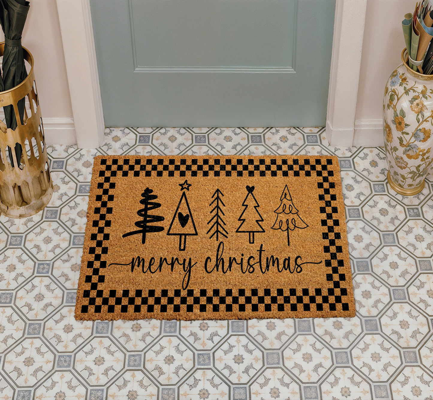 Cozy Christmas Doormat, Festive Xmas Home Decor, Housewarming Gift