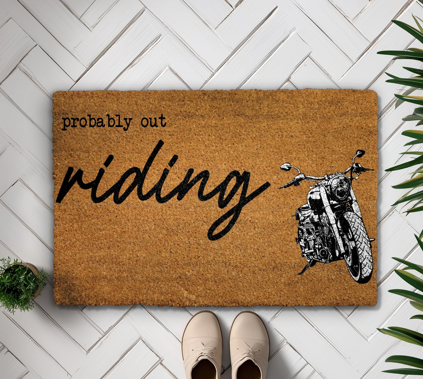 Motorcycle Lover's Garage Door Mat, Ideal Motorsport Travel Gift
