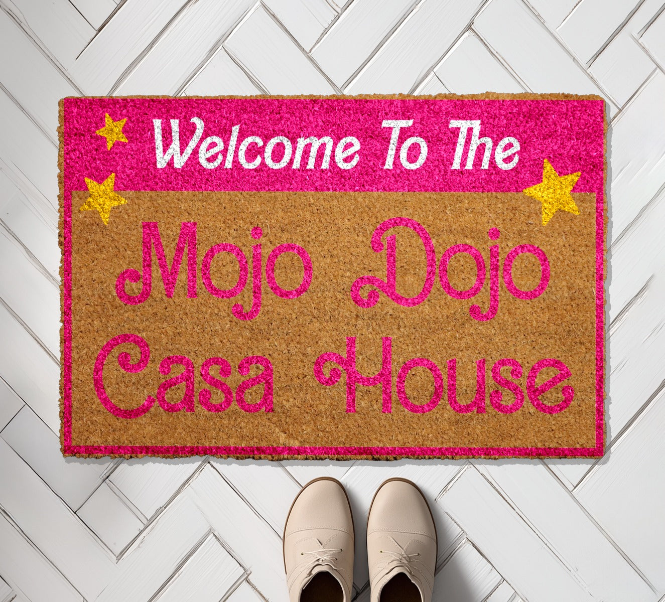 Mojo Dojo Casa: Movie-Inspired Welcome Mat for Funky Front Porch
