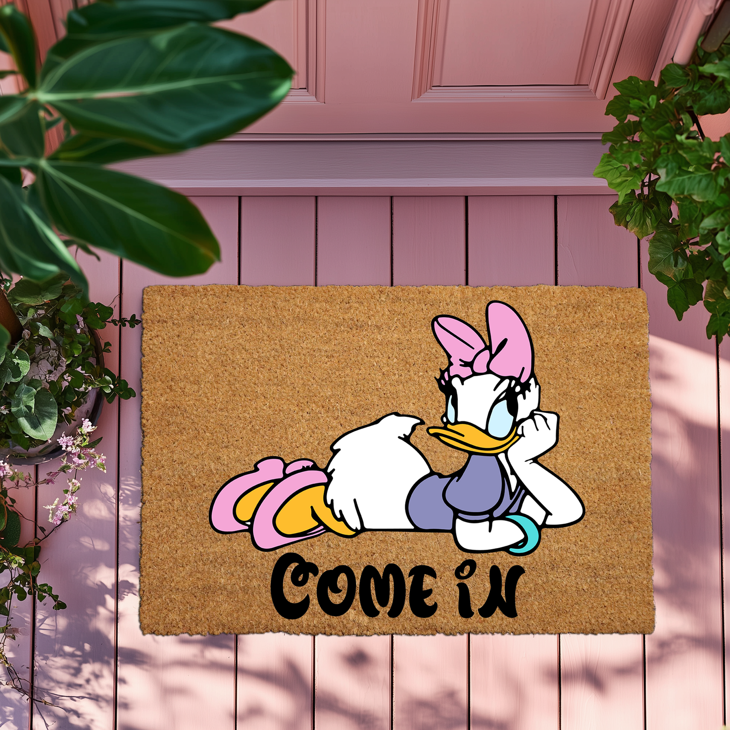 Charming Daisy Duck Doormat, Quirky Outdoor Home Decor Gift Idea