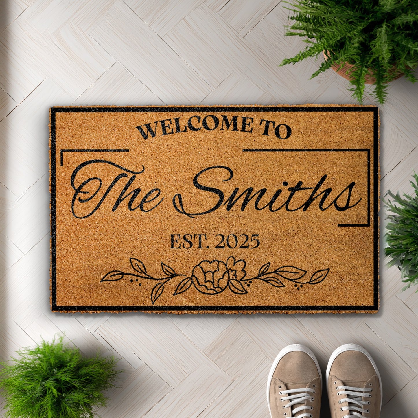 Custom Family Name Doormat: Personalized Welcome Mat for Wedding Gift