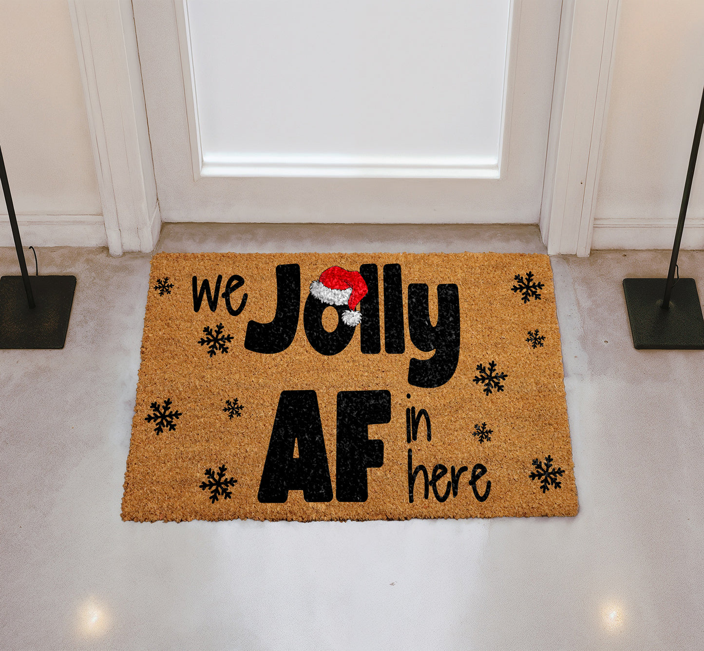 Spread Cheer with Our Jolly AF Christmas Doormat, Funny Decor