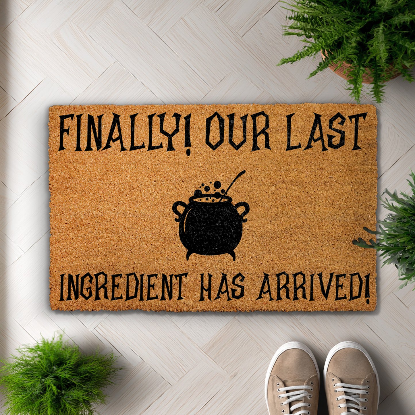 Spooky Season Welcome: Witchy Halloween Doormat for Your Front Porch