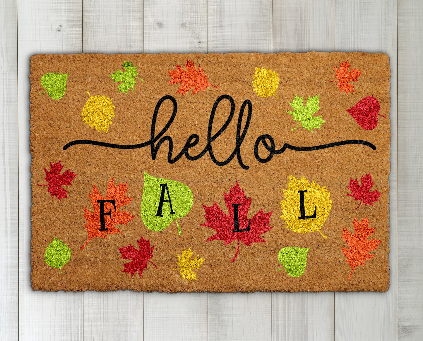 Autumn Welcome Mat, Thanksgiving Housewarming Gift, Fall Harvest Coco Rug
