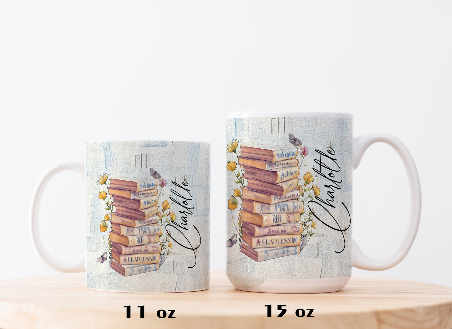 Custom Name Reader Gift, Retro Floral Mug For Bookworms