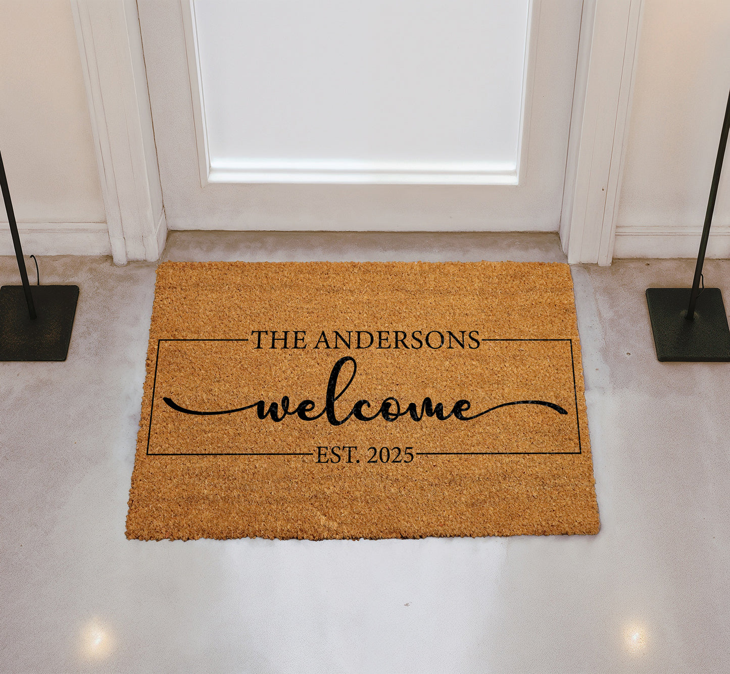 Custom Personalized Family Name Welcome Doormat, Wedding & Housewarming Gift