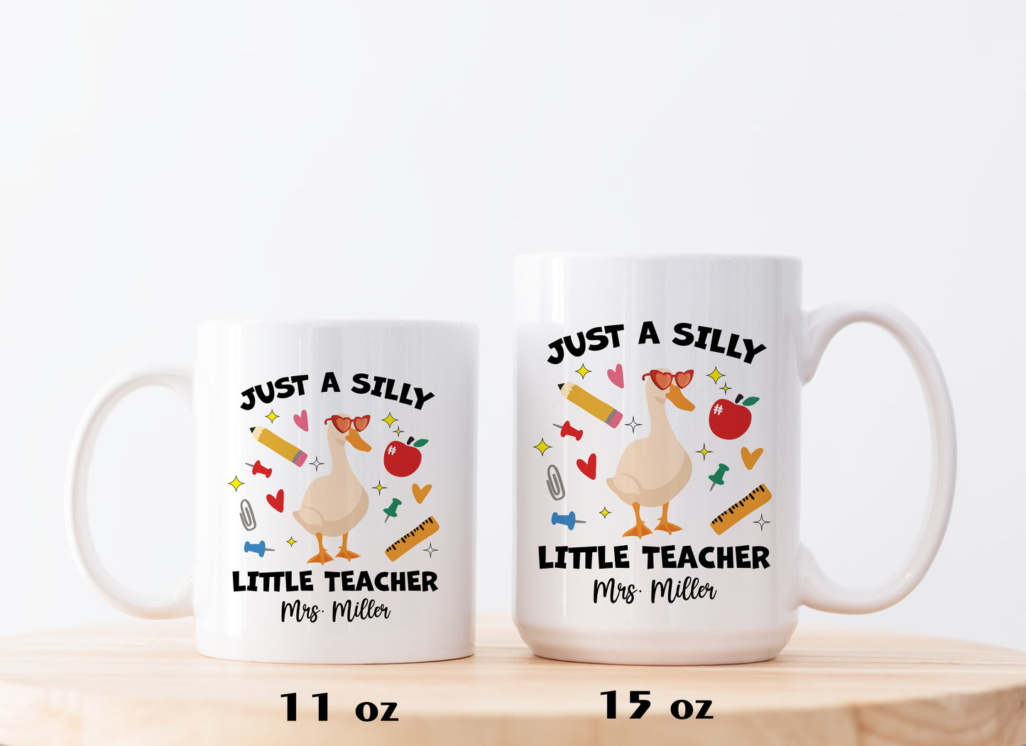 Quirky Teacher Duck Mug: Custom Name Cup for Educators,Educational Gift