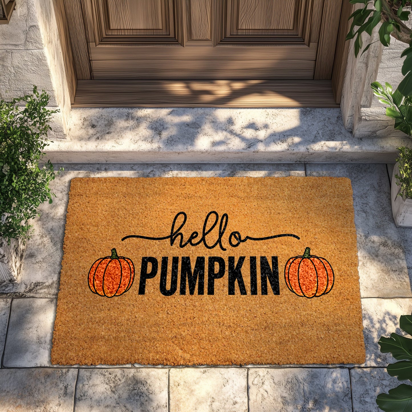 Welcome Fall with Hello Pumpkin Doormat, Perfect Housewarming Gift!