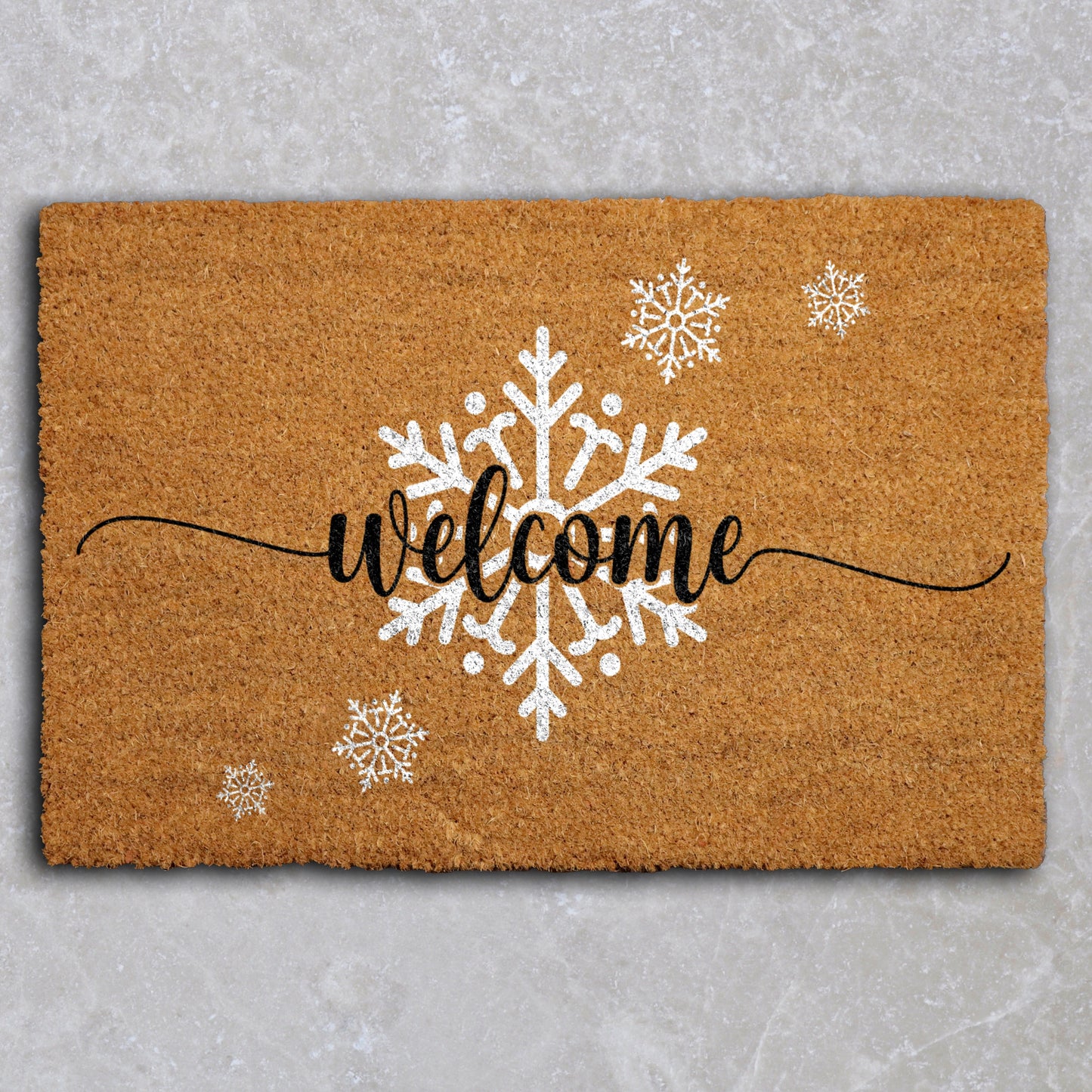 Snowflake Welcome Doormat: Festive Front Porch Decor, Cozy Housewarming Gift