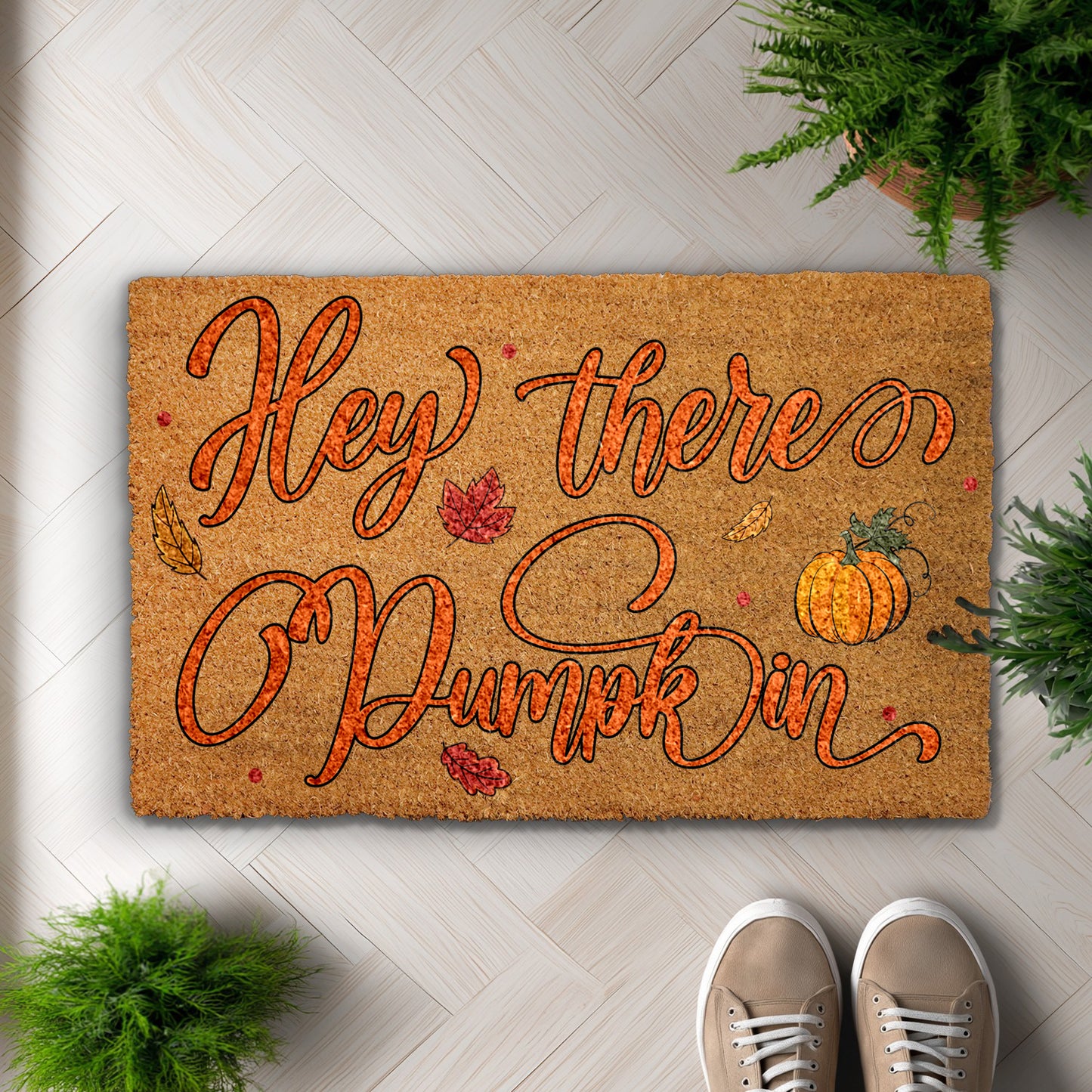 Cozy Fall Welcome Mat, Cute Pumpkin Decor, Harvest Housewarming Gift