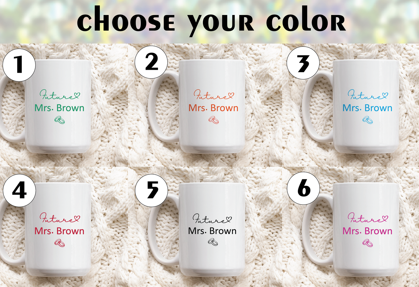 Personalized Fiancée & Future Wife Ceramic Mug Set for Engagement