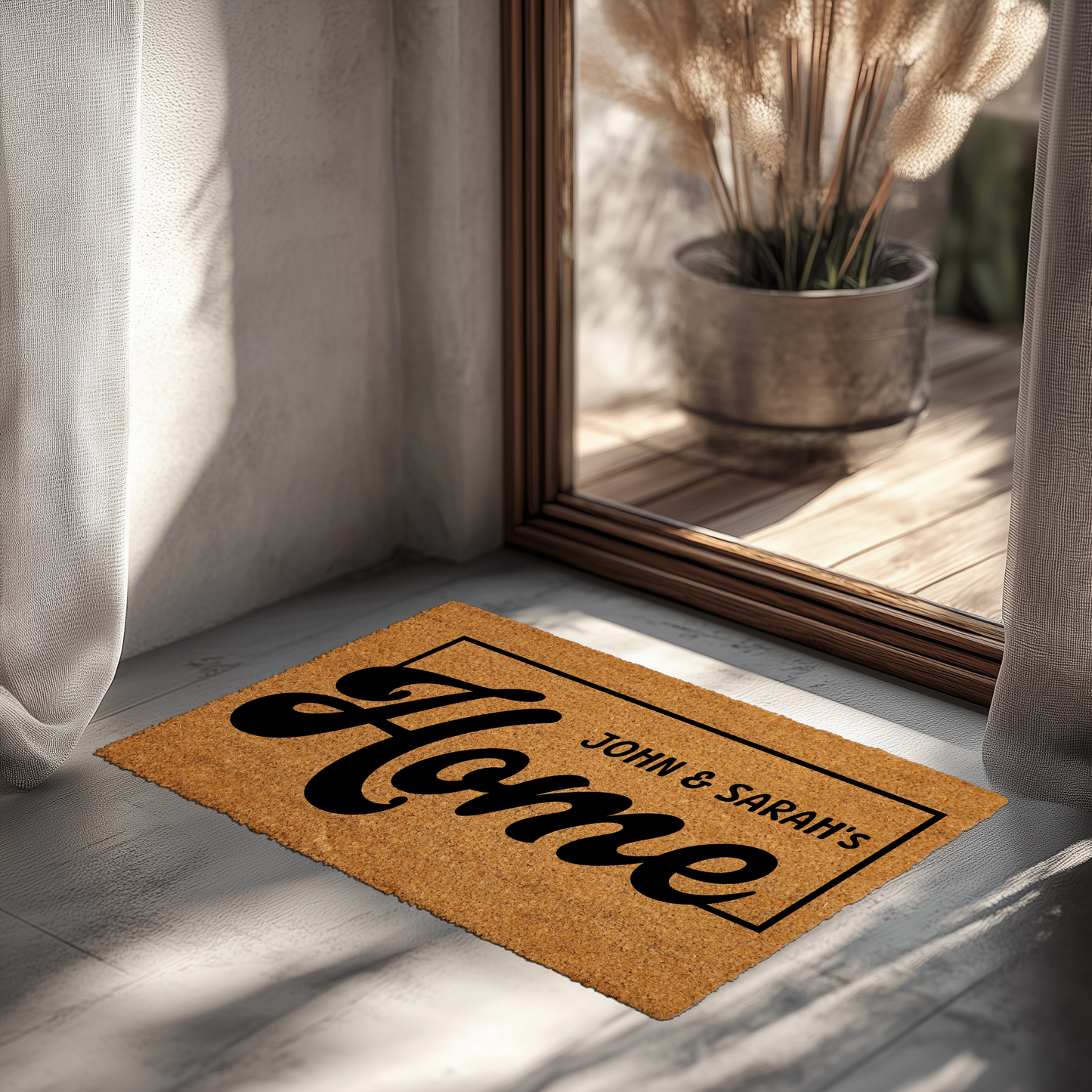 Custom Name Coir Doormat, Personalized Entryway Mat, Unique Housewarming Gift