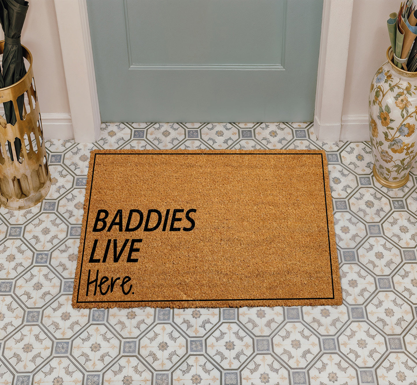 Welcome Baddies with this Funny Doormat for Apartments, Dorms!
