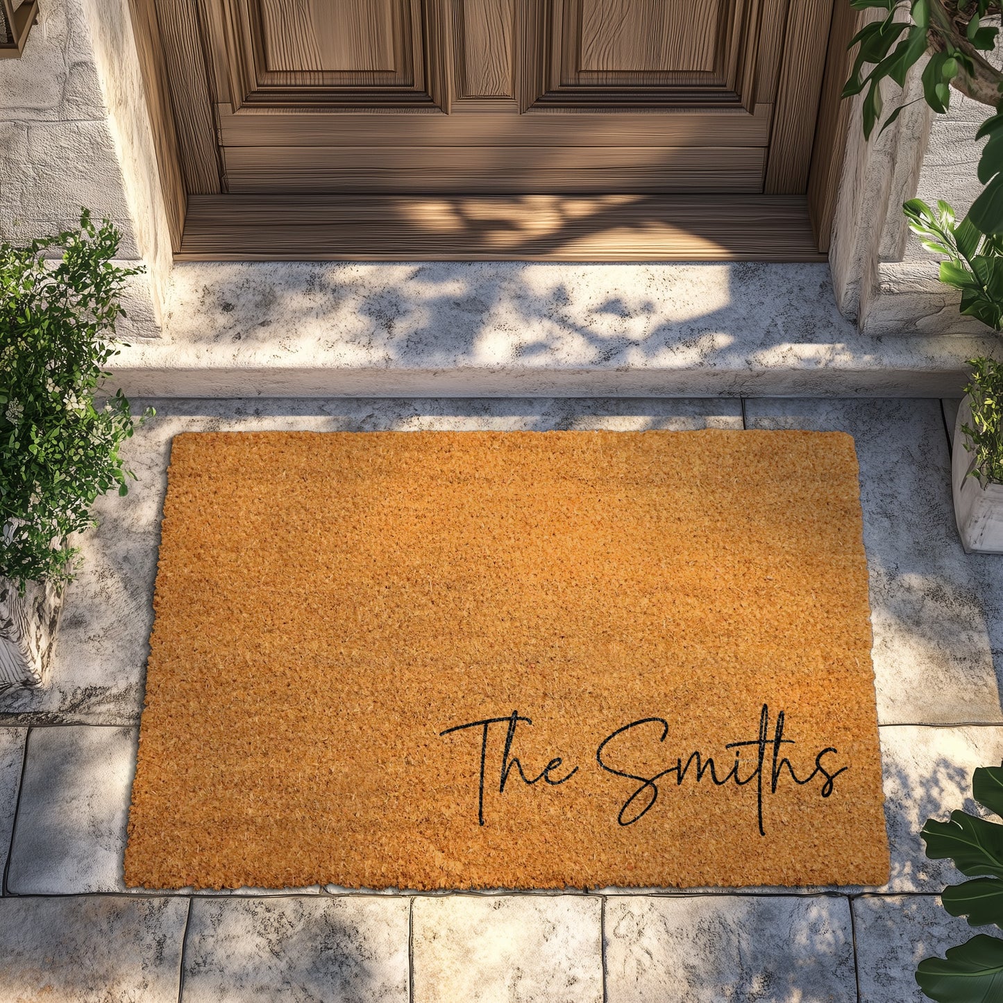 Elegant Custom Last Name Doormat, Minimalist Personalized Welcome Mat
