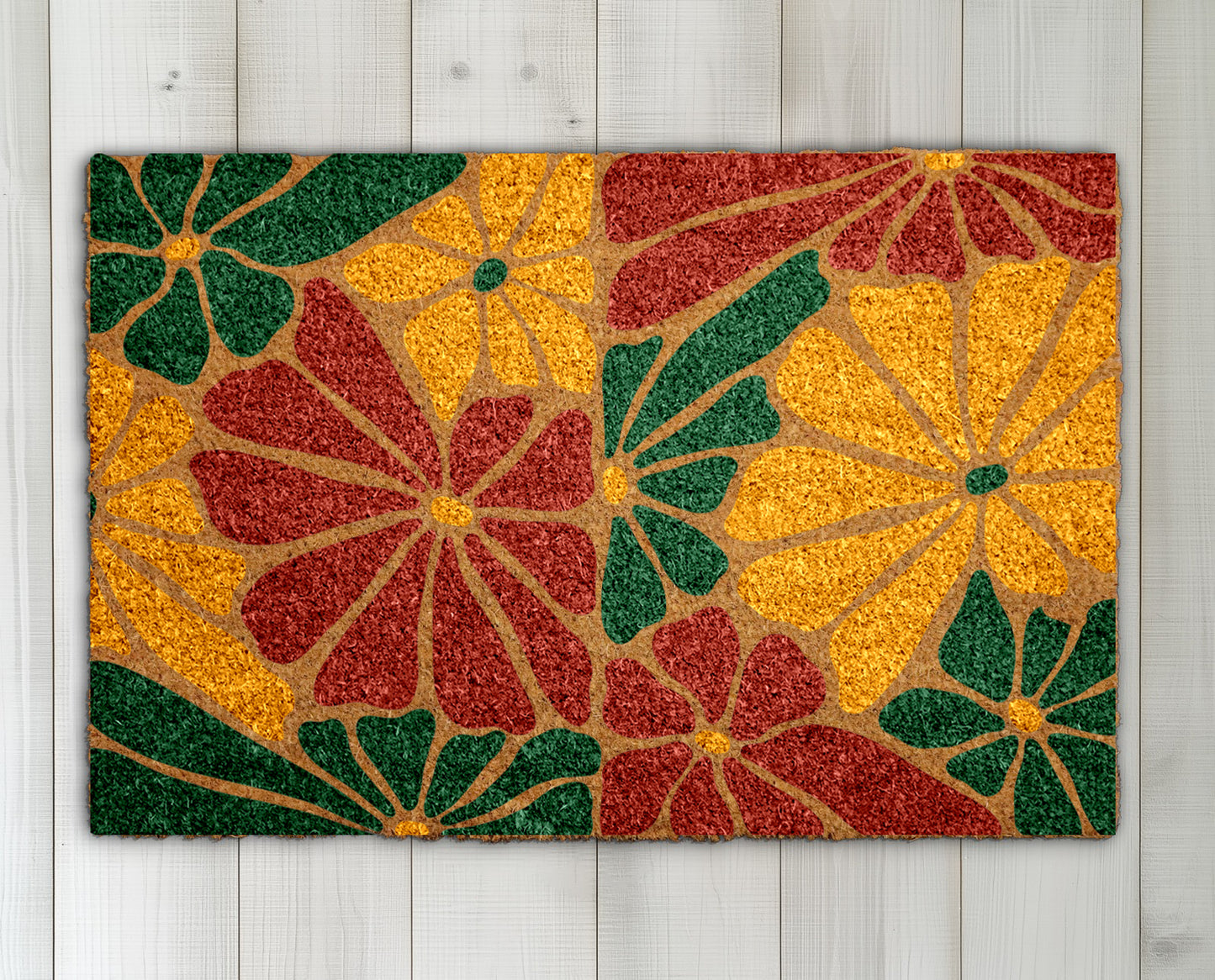 Vibrant Floral Doormat, Artistic Housewarming Gift for Stylish Home