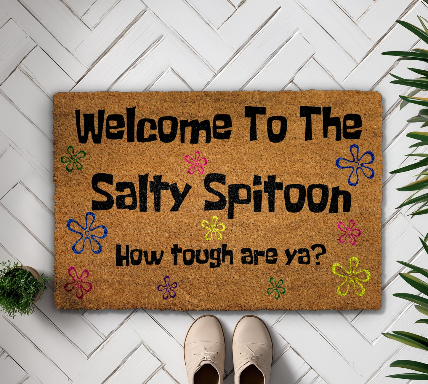 Salty Spitoon Doormat: Movie-Inspired Humor for Your Front Porch!