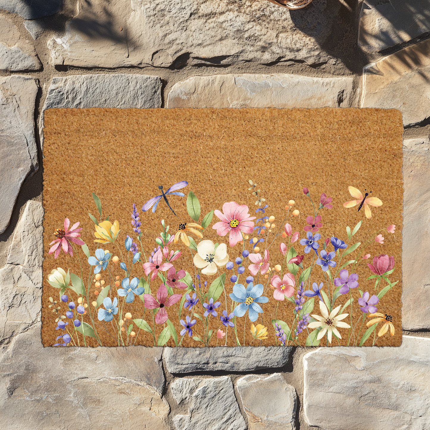 Floral Welcome Doormat: Elegant Flower Entryway Mat for Wedding Gift