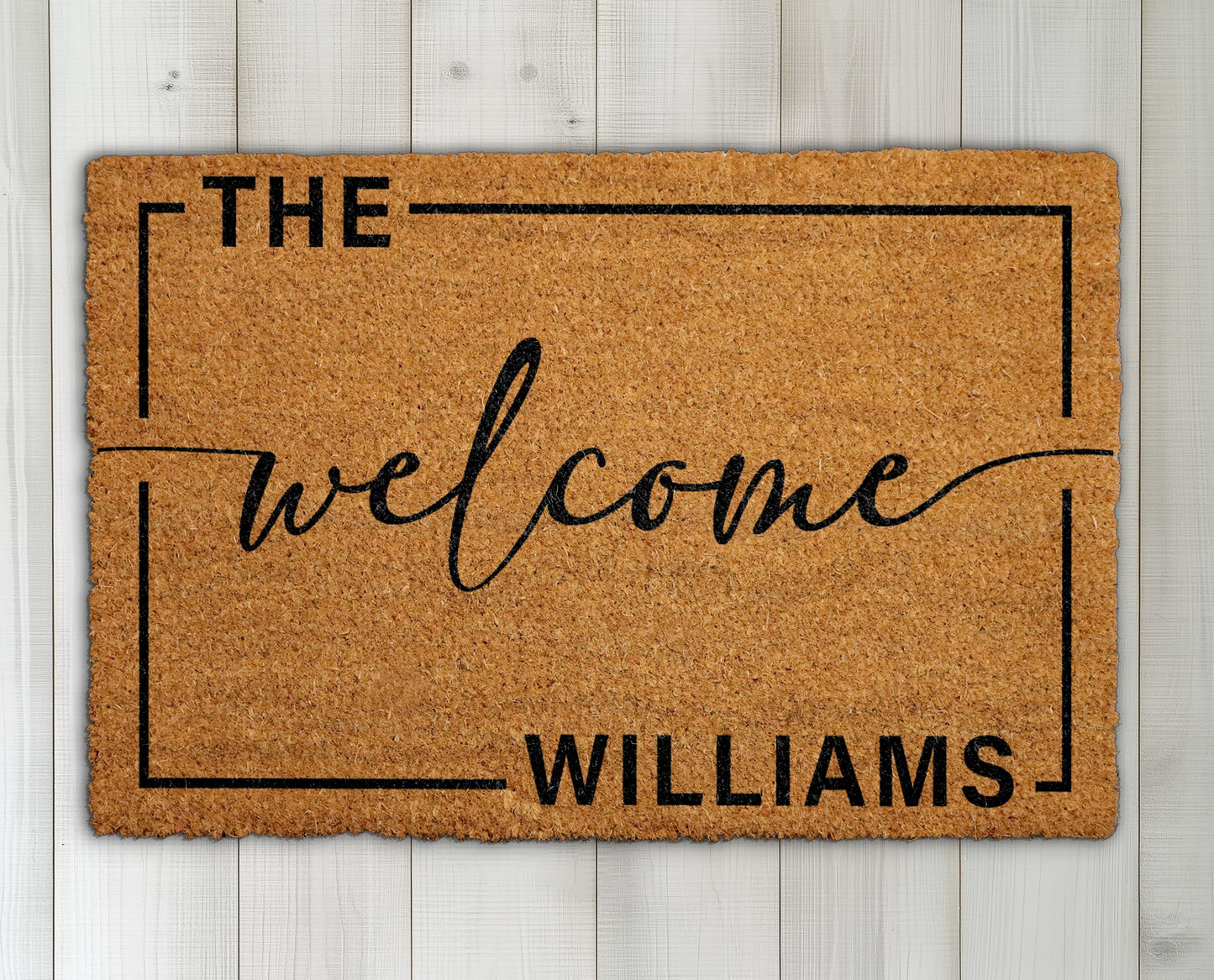 Personalized Last Name Doormat, Custom Front Door Entryway Rug
