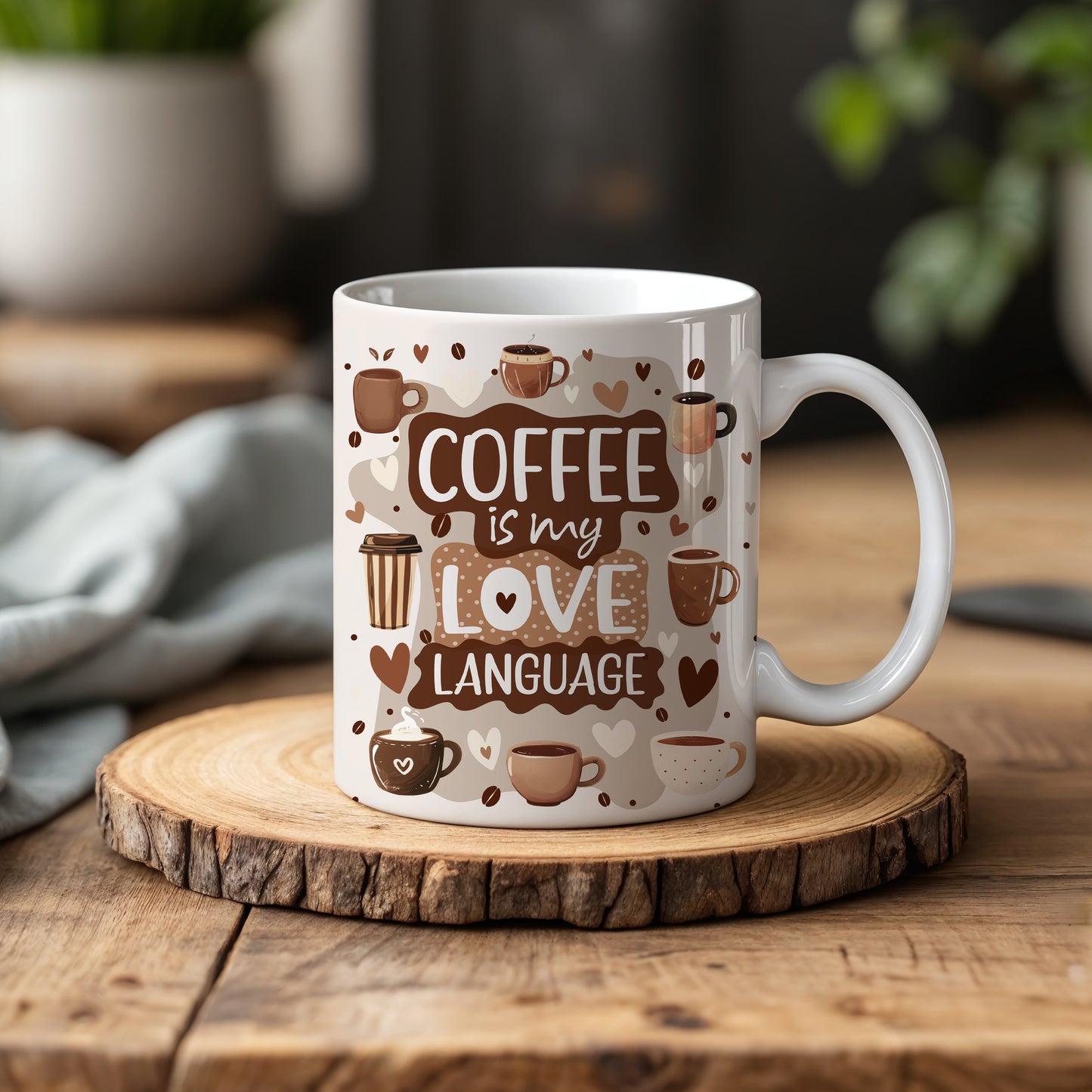 Cute Coffee Lover Mug, Funny Drinkware: Sublimation Office Tea Cup