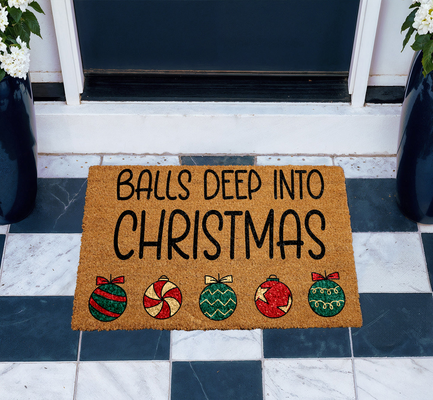 Boldly Welcome Guests with Hilarious Christmas Doormat, Adult Humor