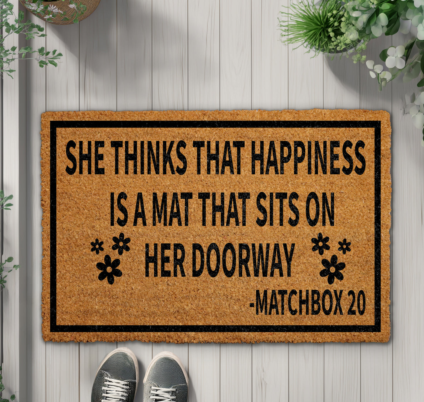 90s Song Lyrics Welcome Mat, Music Lover Doorway Decor Doormat