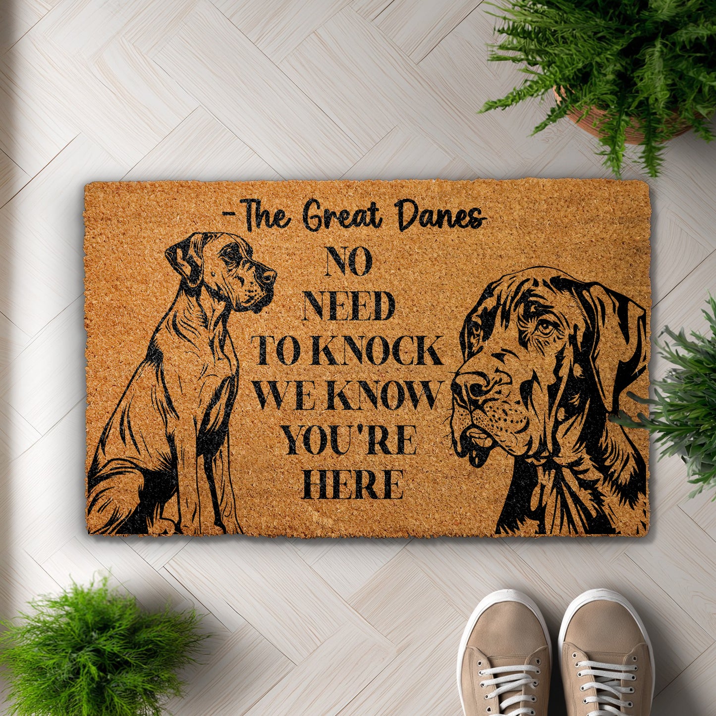 Great Danes Welcome: Funny Dog Doormat for Dog Mom/Dad