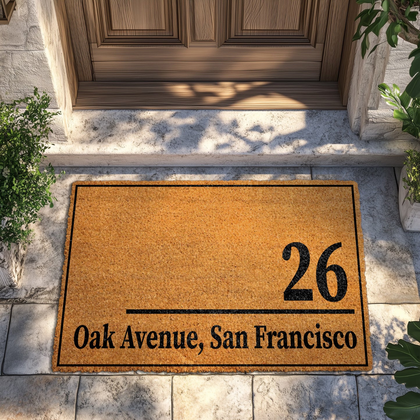 Personalized Address Doormat, Stylish Home Decor Rug for Front Porch