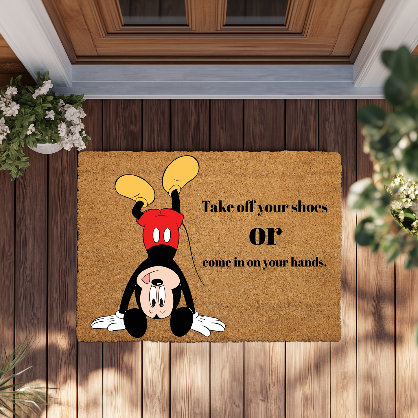 Charming Mickey Doormat: Welcome Guests with Natural Outdoor Front Door Mat