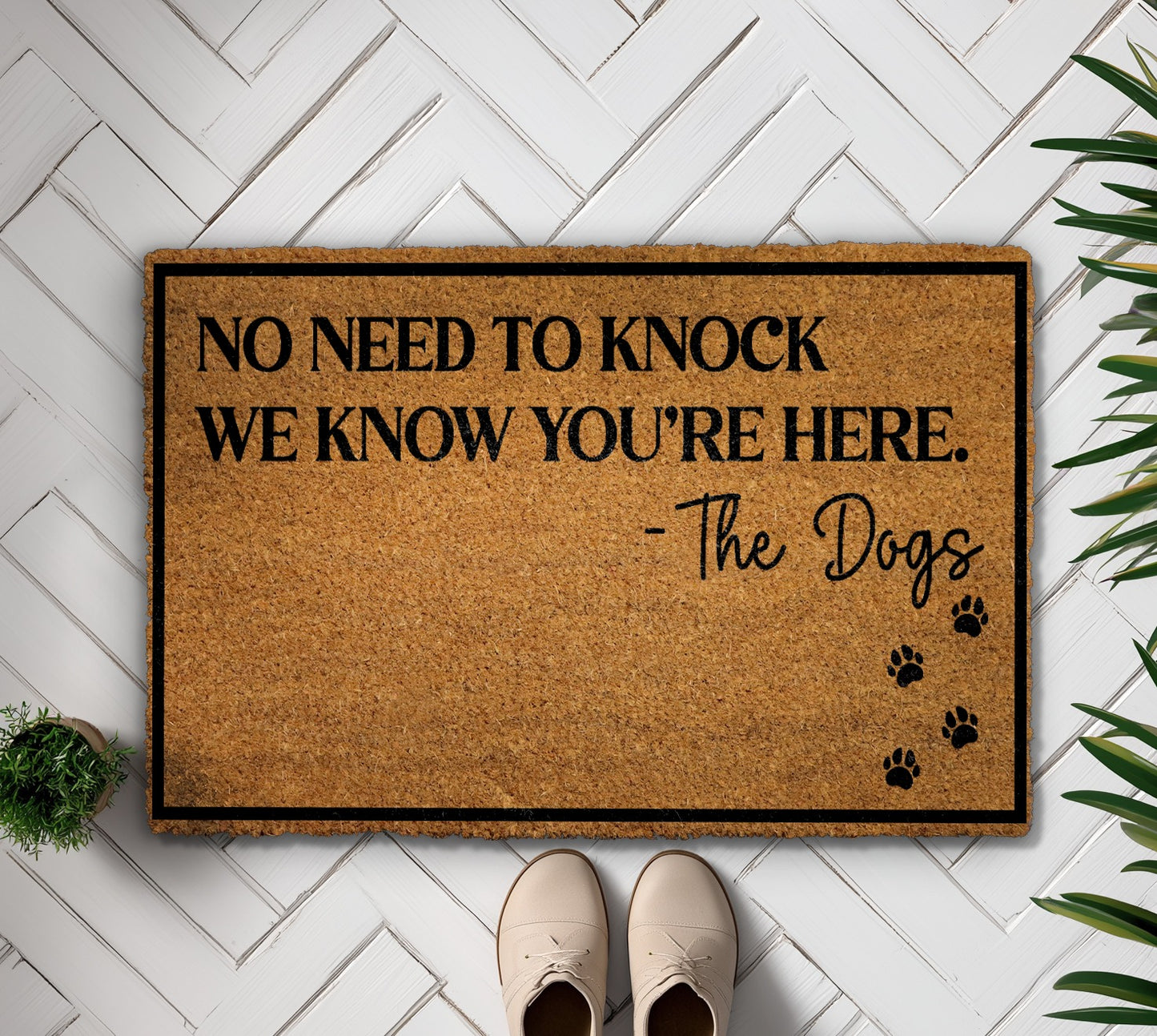Funny Dog Welcome Mat, Humorous Pet Owner Porch Coco Rug