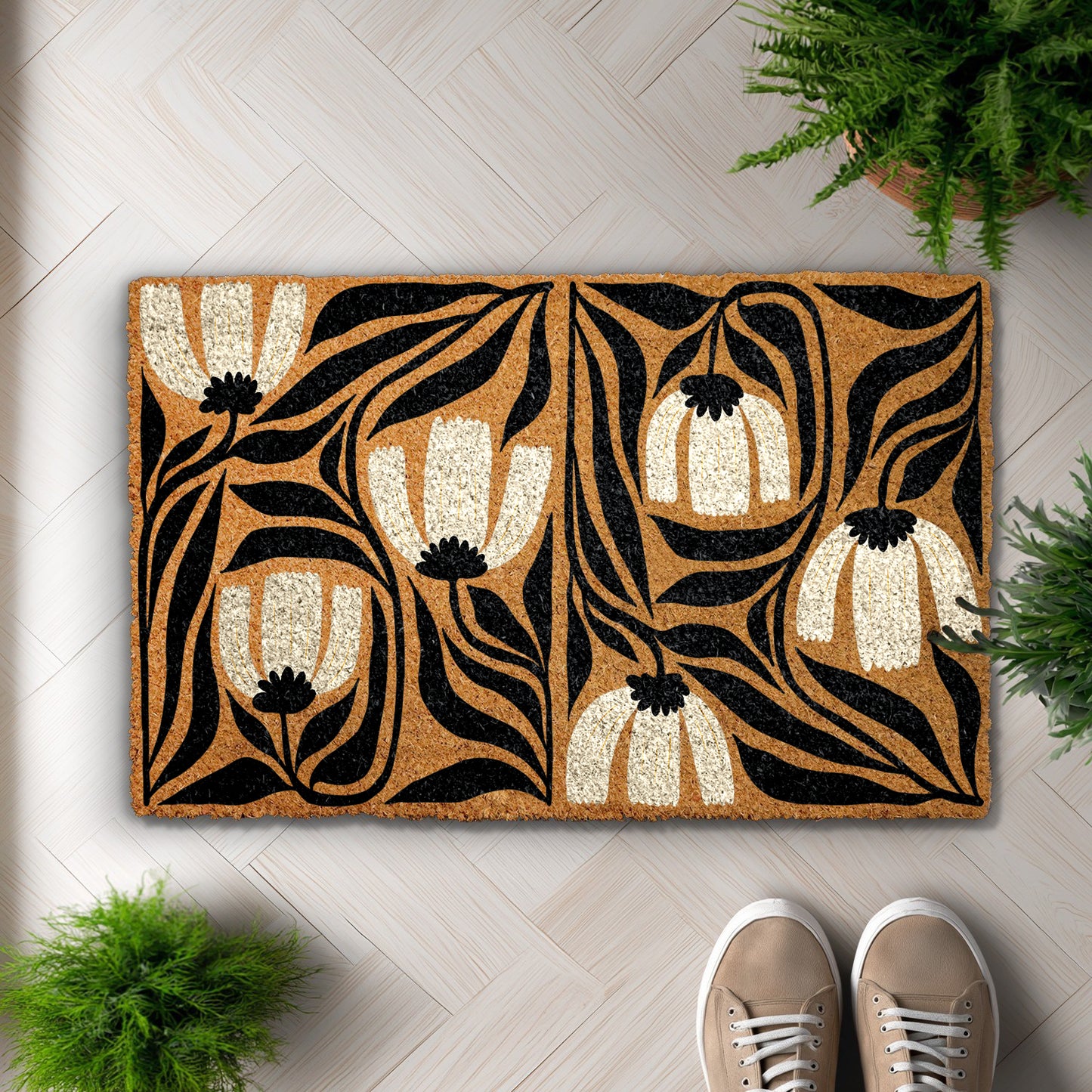 Elevate Your Entryway with Stylish Floral Doormat for Home