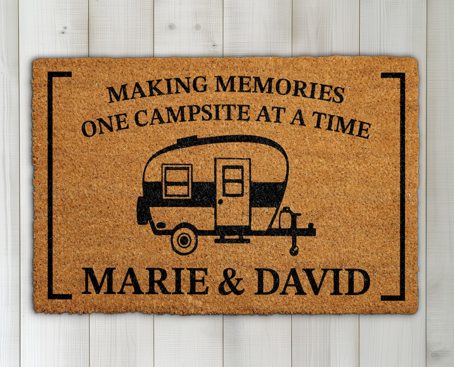 Personalized Couples RV Mat: Making Memories, Camping Family Glamping Decor
