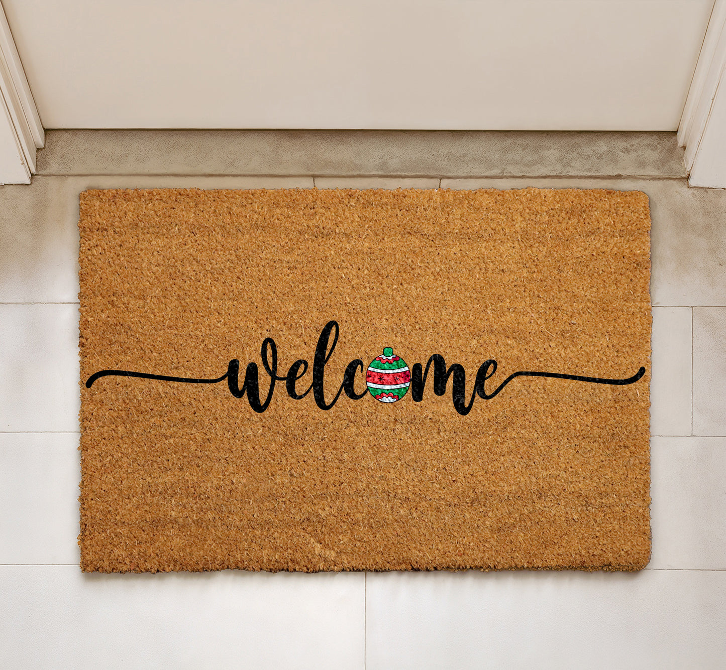 Festive Front Door Mat: Christmas Welcome for Cozy Winter Decor