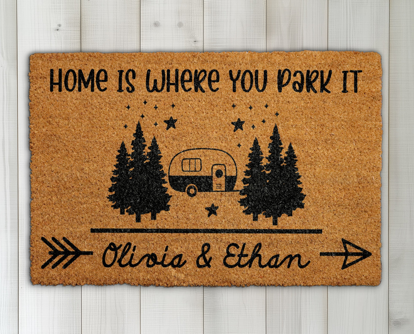 Personalized Camper Doormat, Ideal for Camping Lovers and Travelers.