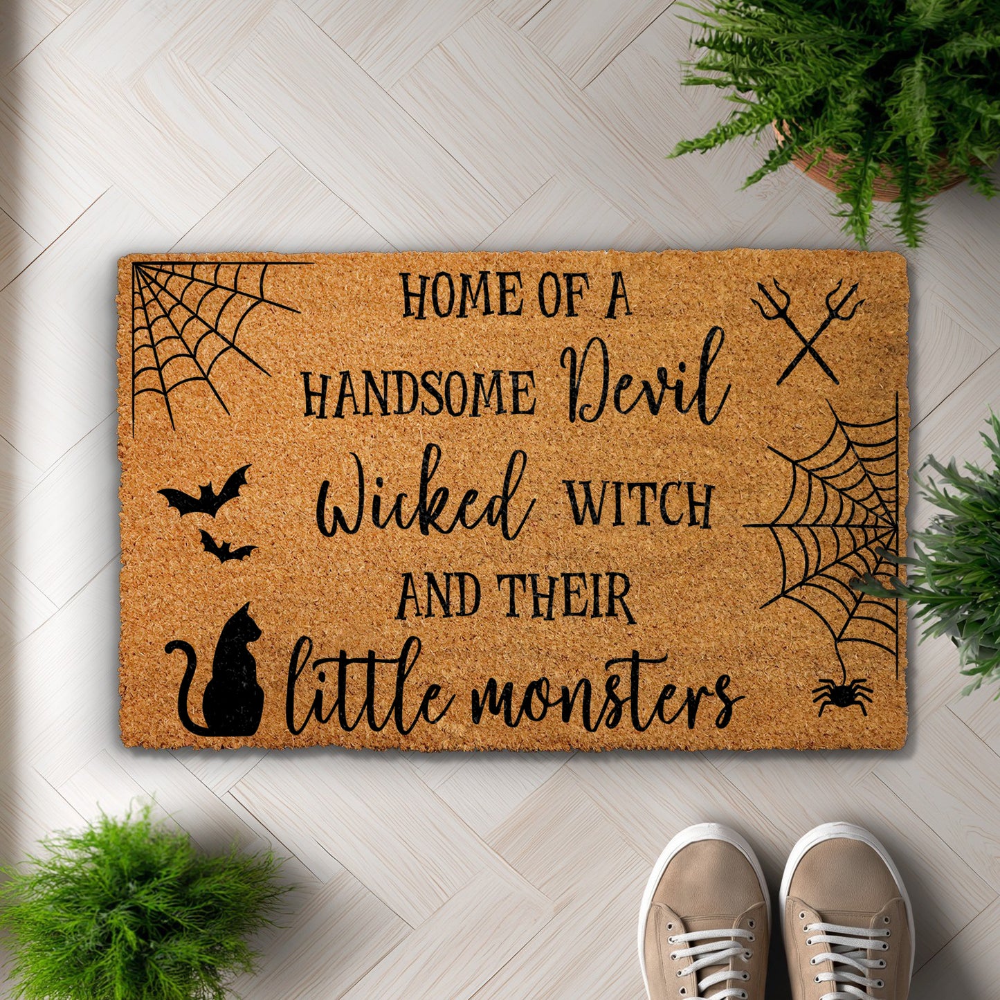 Wicked Witch, Little Monsters Doormat: Spooky Family Porch Decor
