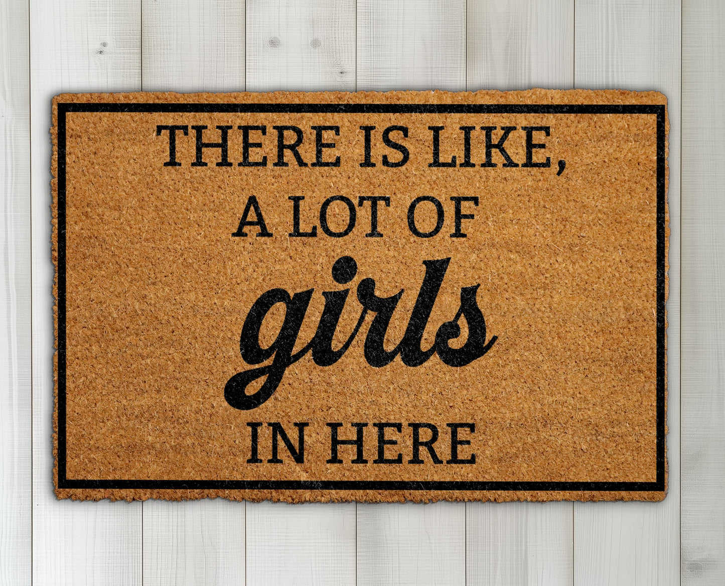 Custom Funny Girls Welcome Mat, Humorous Housewarming Entrance Gift