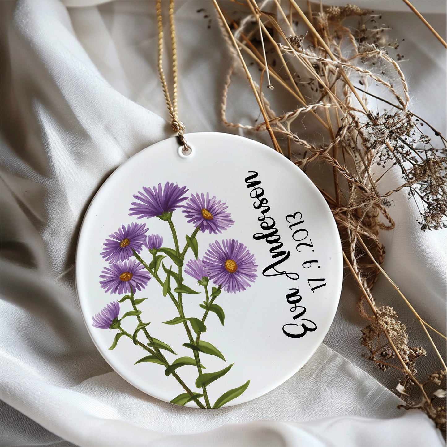 Custom Birth Month Flower Ornament, Personalized Ceramic Keepsake & More