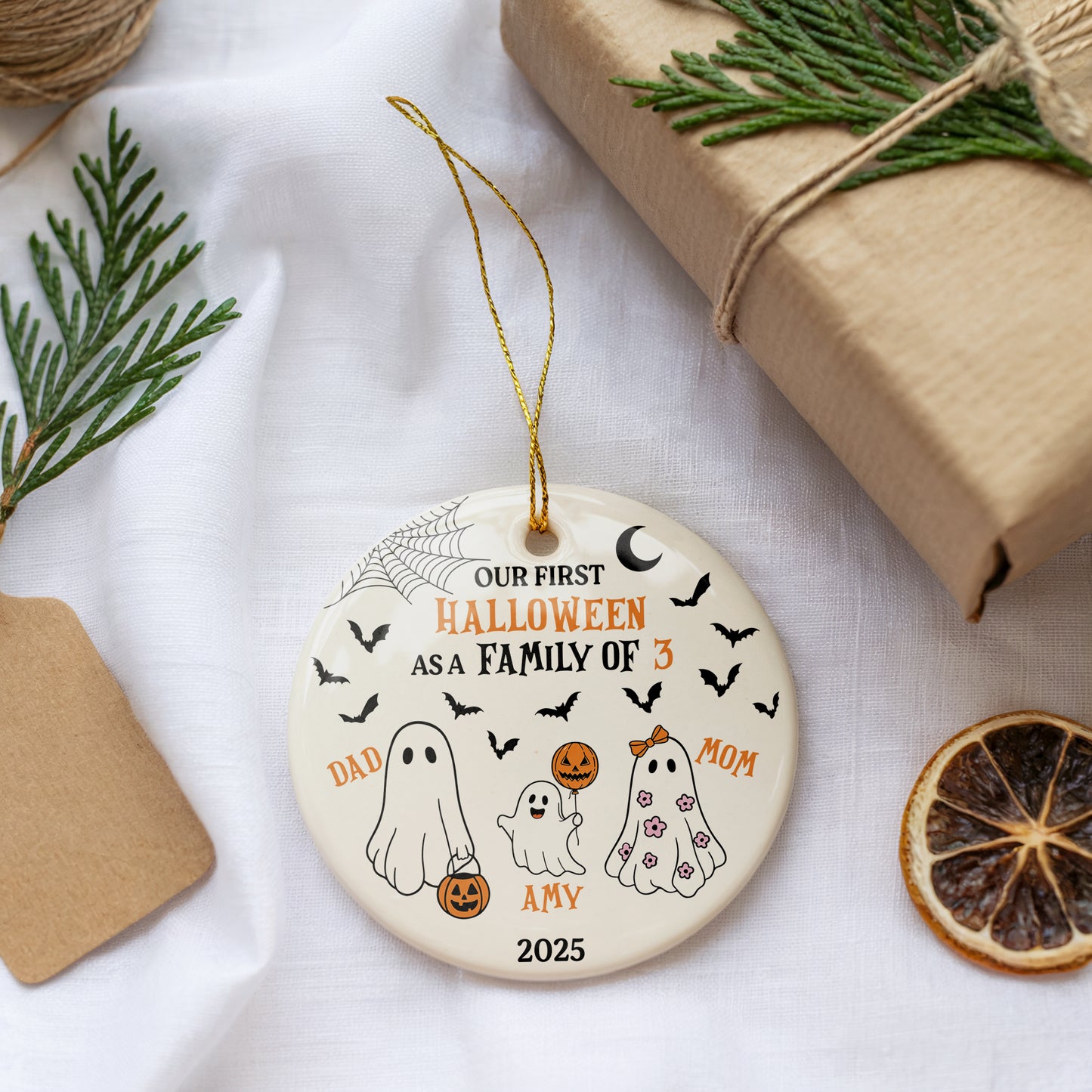 Cherish Your First Halloween Together With a Cute Family Ornament