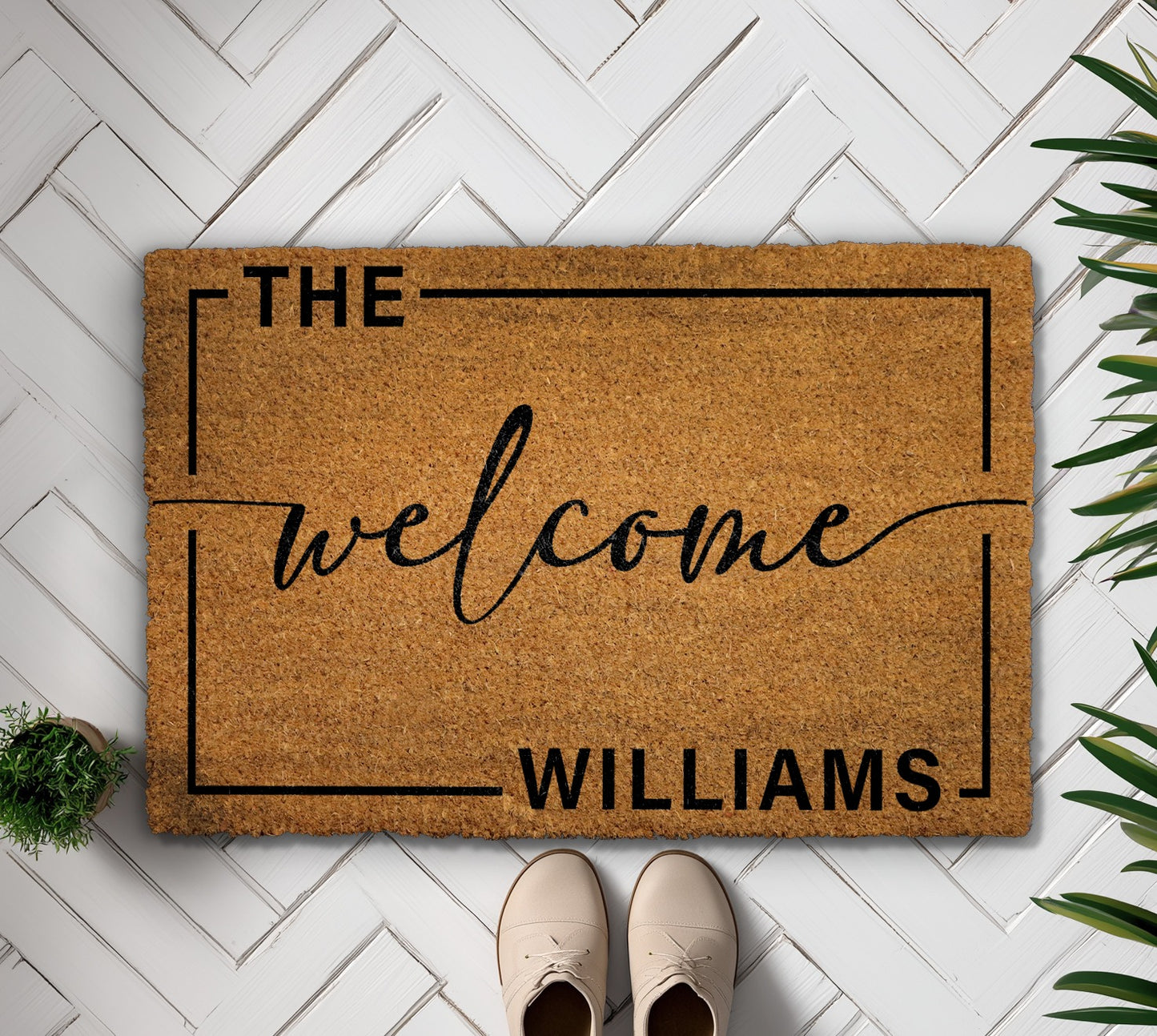 Personalized Last Name Doormat, Custom Front Door Entryway Rug