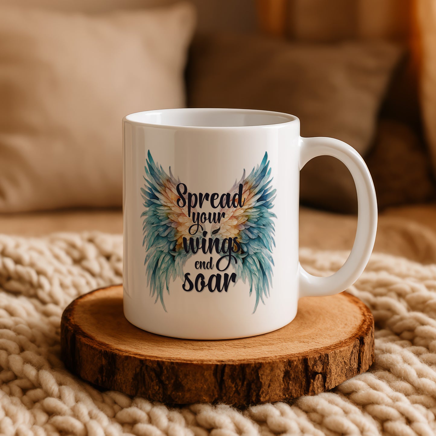 Empower Your Day With Aesthetic Wings Ceramic Cup!