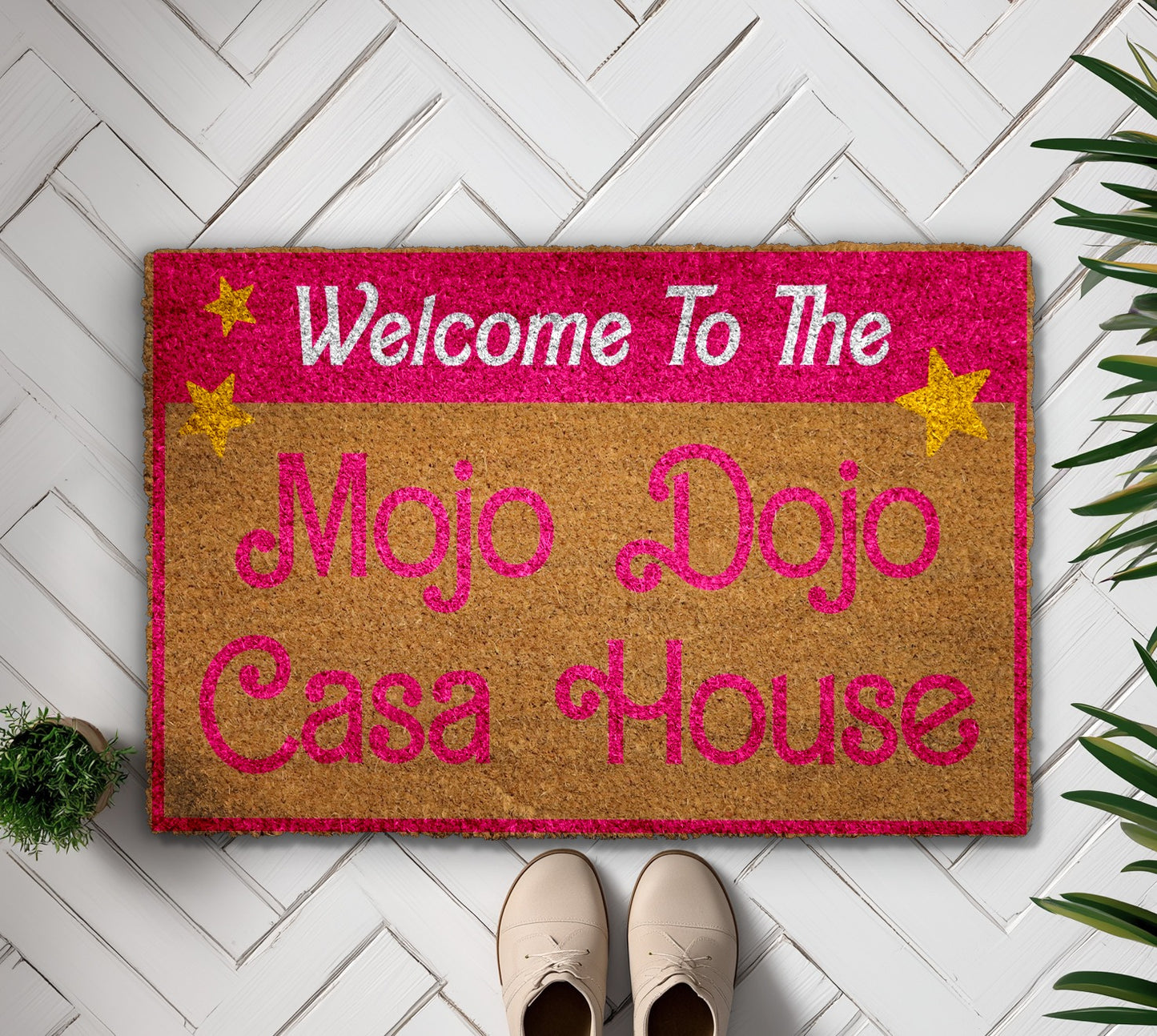 Mojo Dojo Casa: Movie-Inspired Welcome Mat for Funky Front Porch