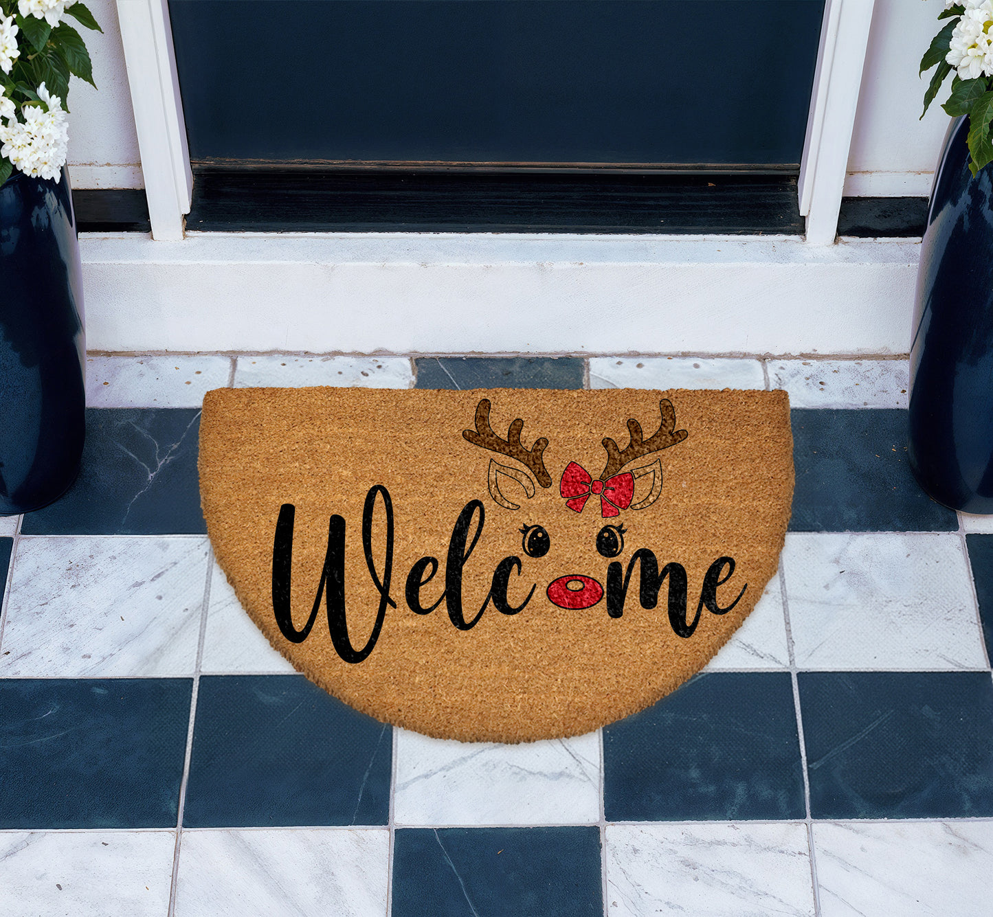 Festive Reindeer Doormat: Christmas Cheer for Your Home!