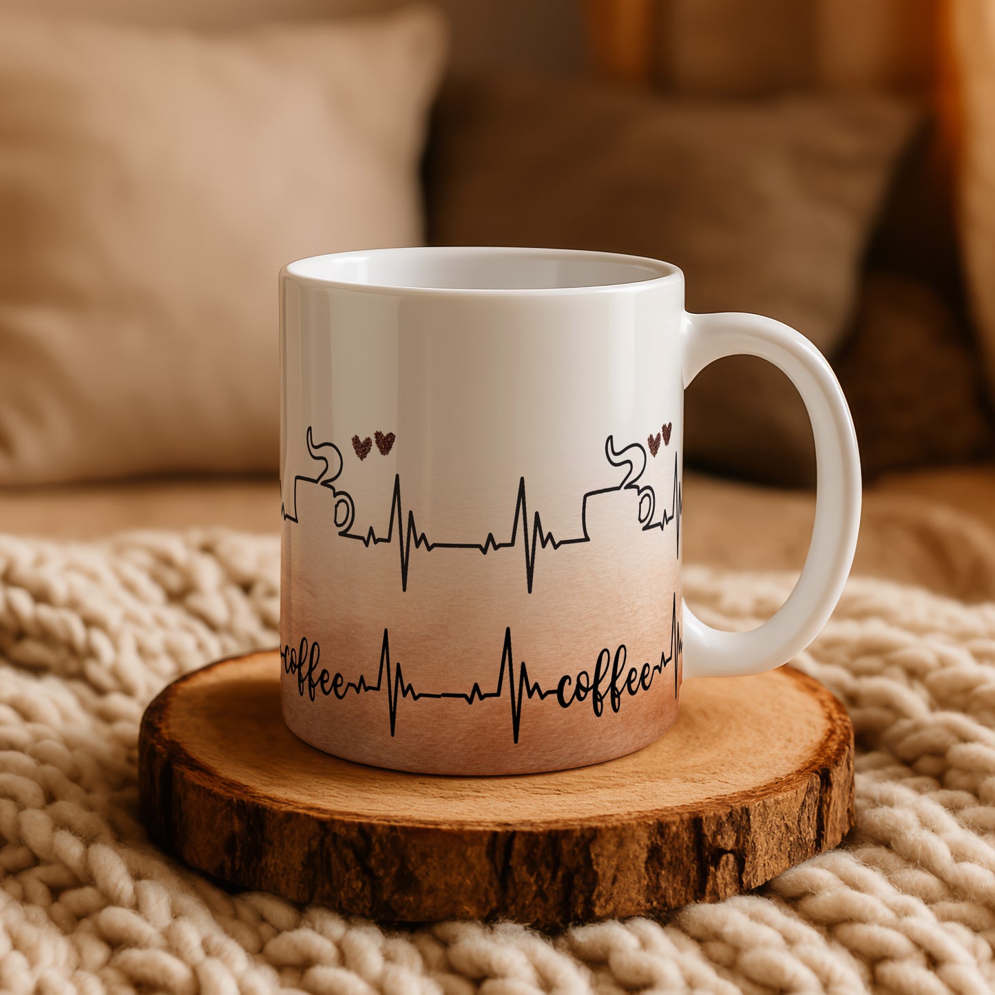 Unique Ecg Heart Beat Design Coffee Mug, Doctor & Nurse Gift