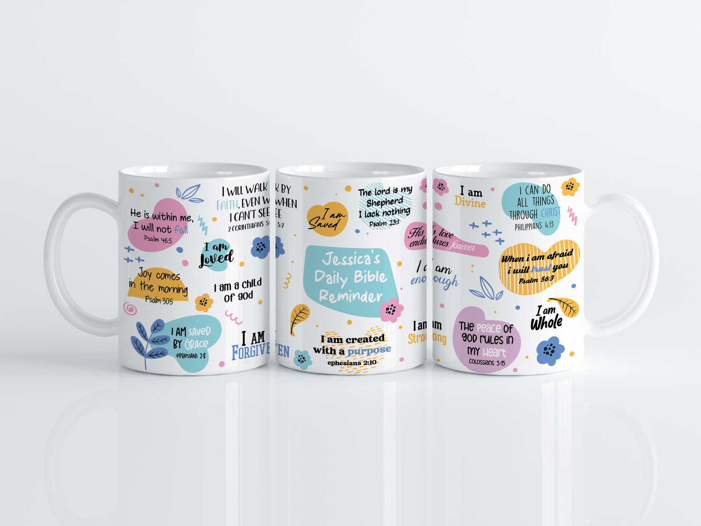 Personalized Bible Verse Mug, Christian Gift with Inspirational Scripture Quotes